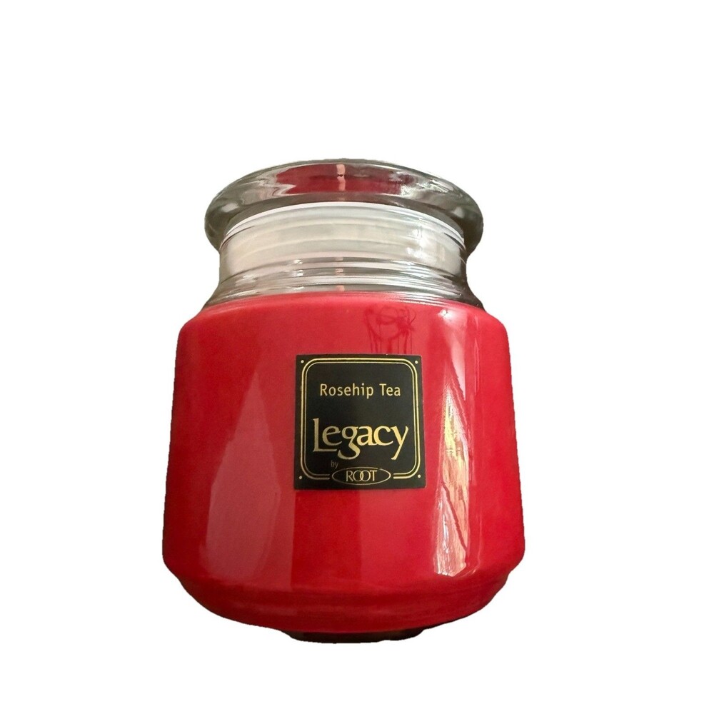 Legacy By Root Candle Soy Wax Blend 14oz Jar Unlit Rosehip Tea Scent Rare USA